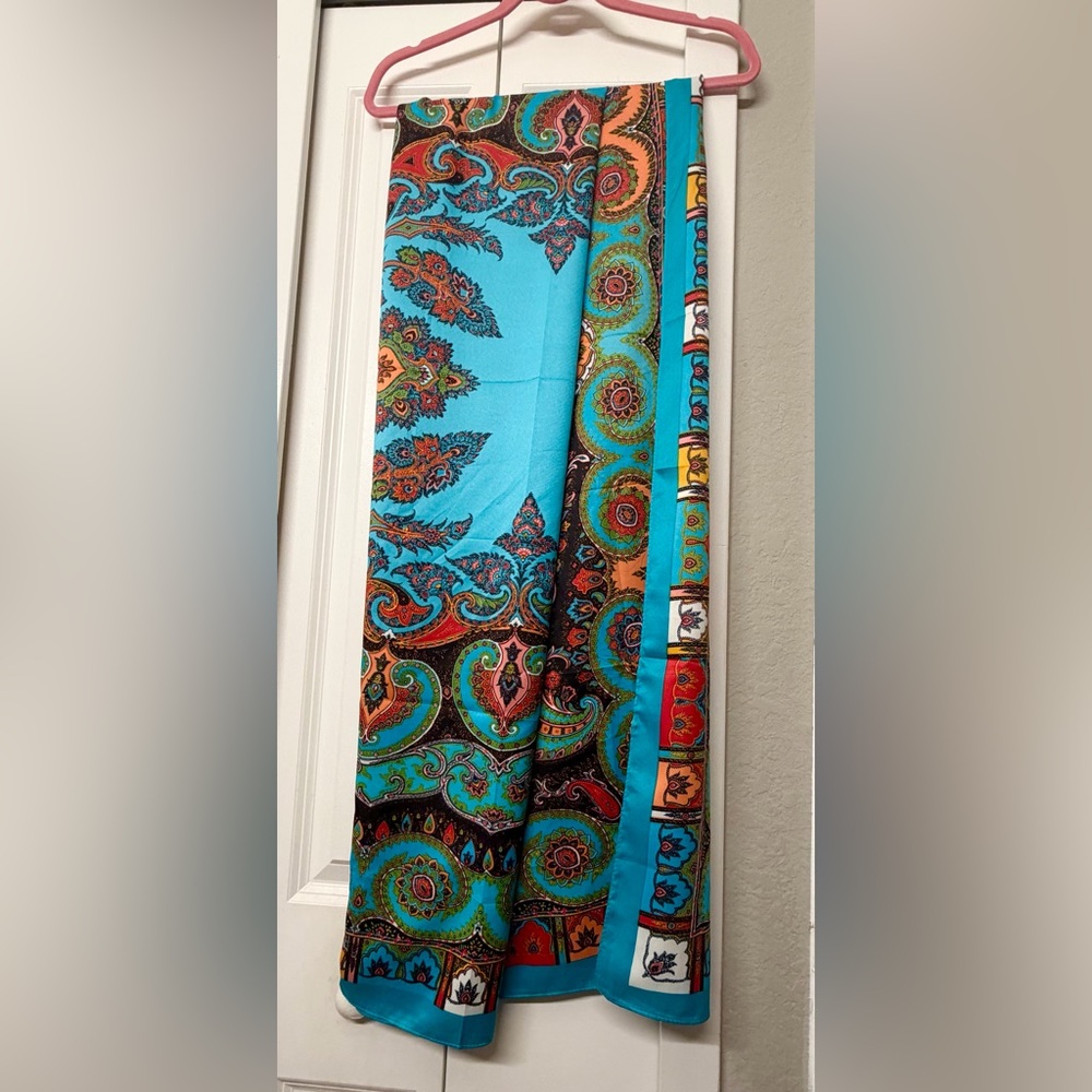 Oversized Square Vibrant Scarf - image 1